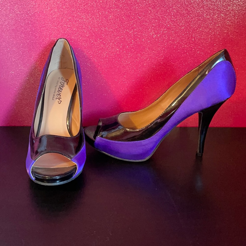 Black and Purple Heels